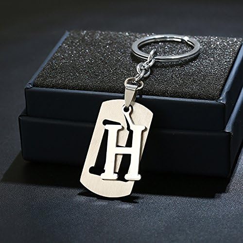 Jzcky Shzrp Metal Letter Keychain, Creative Alphabet Key Chain Keyring Holiday Gift(H)
