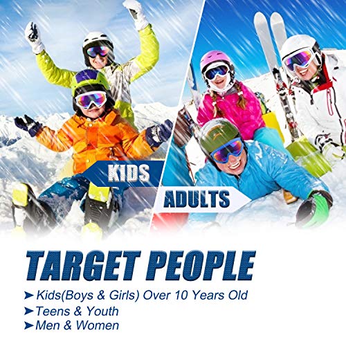 Dapaser 4 Pack Ski Goggles, Snowboard Goggles For Adults Men Women Youth Kids Boys Girls, Soft Motorcycle Atv Winter Sport Goggles With Anti Fog Glare Uv 400 Protection, Wind Resistance Snow Goggles… #TOP4