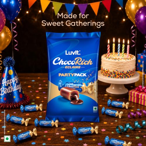 Image of LuvIt. Chocorich Classic Eclairs Chocolate | Birthday Party Pack | Pack of 6-390g Each