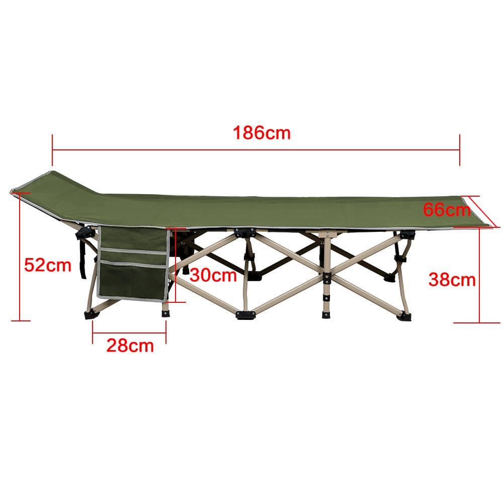 Yaheetech Łóżko polowe, łóżko dla gości, łóżko kempingowe, składane, z torbą transportową | Obciążenie do 150 kg, 186 x 66 x 52 cm, kolor zielony