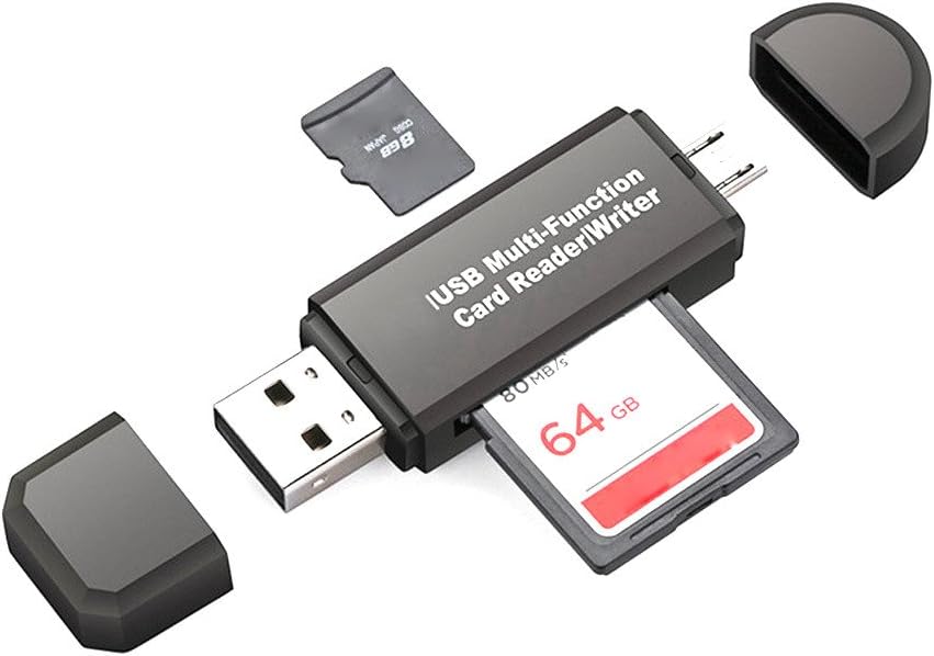 YOUNGSUN Card Reader,Mini USB 2.0 +OTG Micro SD/SDXC TF Card Reader Adapter U Disk for Phone& Computer