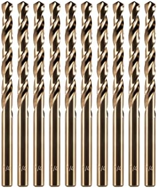 amoolo 6mm 10pcs Cobalt Drill Bit, M35 HSS Metric Cobalt Drill Bit Set for Hard Metal, Stainless Steel, Cast Iron