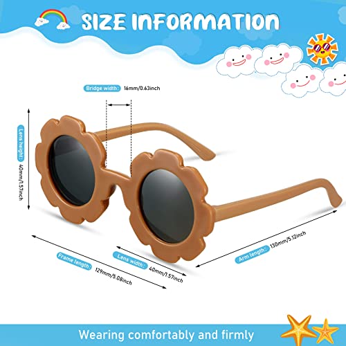 100 Pairs Kids Flower Sunglasses Bulk,Round Toddler Girls Flower Shaped Sunglasses,Colorful Cute Floral Eyewear for Beach, Pool, Outdoor Summer Party Favors2