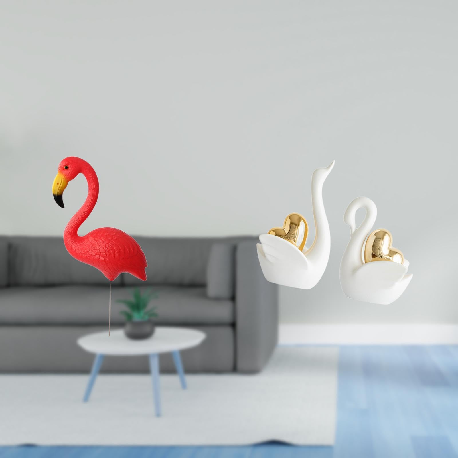 Enakshi® Flamingo Swan Garden Figurine Sculpture Ornament for Holiday Spring Yard Art Crafts Couple Decor Tabletop Bookshelf Entrance Accessories-image-18