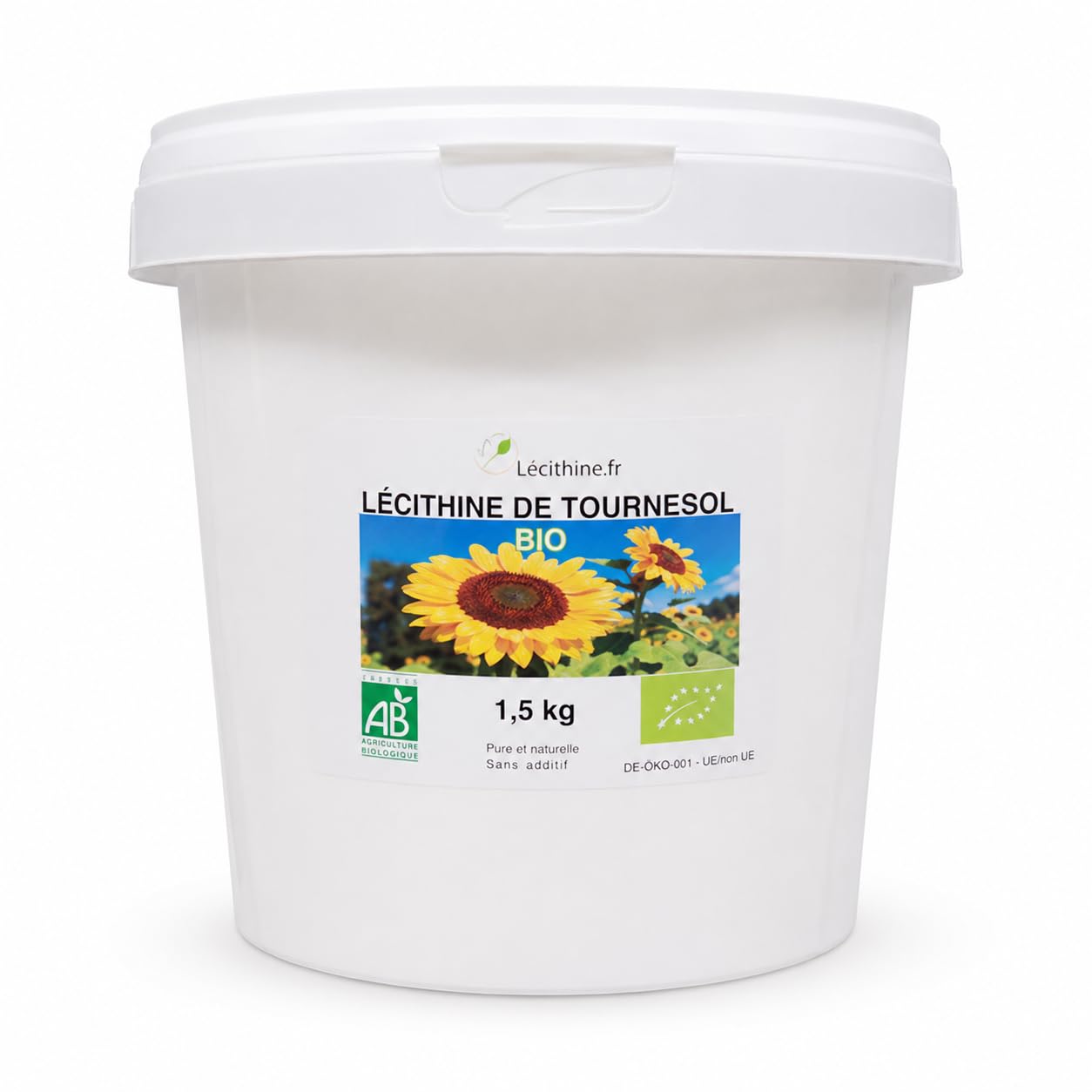 LECITHINE DE TOURNESOL BIO LIQUIDE EN SEAU DE 1,5 KG, Organic liquid Sunflower Lecithin bucket 1,5 Kg