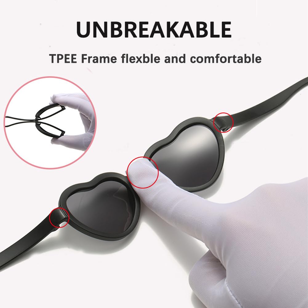 Gafas de sol flexibles polarizadas en forma de corazón con correa para bebés recién nacidos de 0 a 24 meses