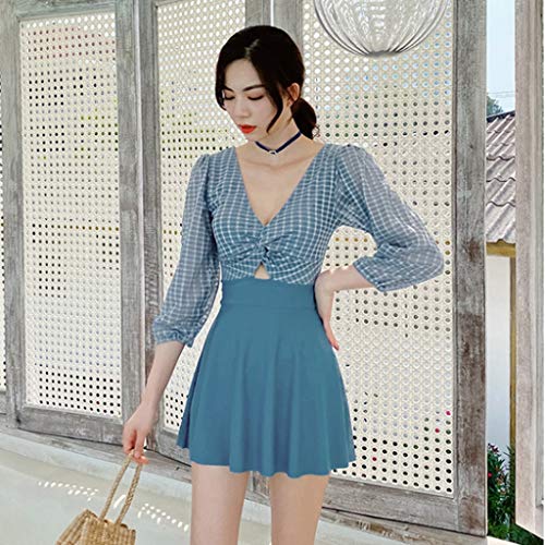 AMAXRcsy Costume da Bagno Nuovo Costume Intero da Donna Gonna Stile Boxer Conservatore Copertura Pancia Dimagrante Studente Hot Spring Vacation Costumi da Bagno (Taglia : XX-Large) (A 2XL)