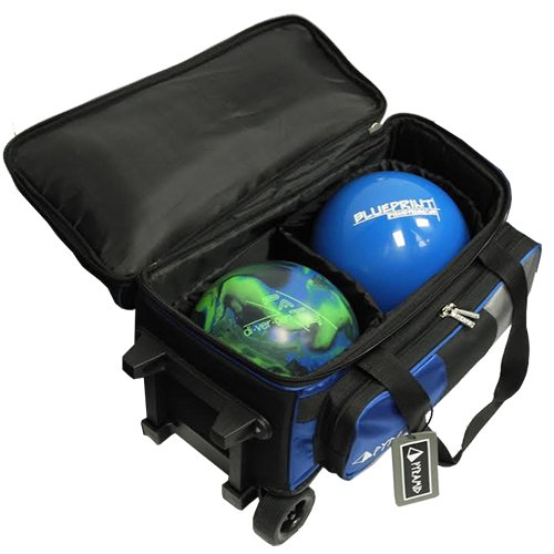 Pyramid Path Deluxe Double Roller With Oversized Accessory Pocket Bowling Bag (Royal Blue/Silver) #TOP6