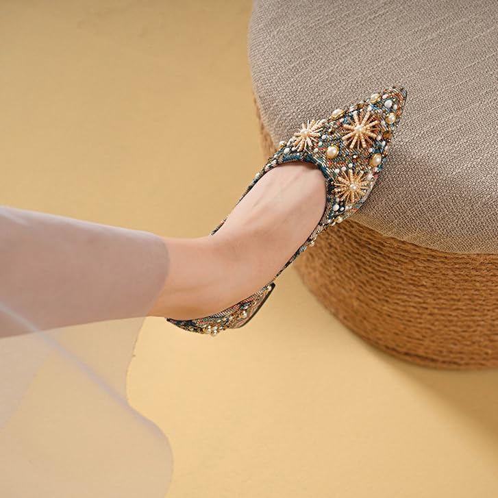 Pointed Toe Flats for Women Closed Toe Flats Slip On Flats Shoes for Women Multicolor Flat Dress Shoes with Pearl4