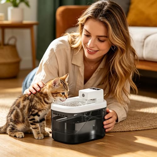 Fontaine à eau chat sans fil anti-stagnation distributeur d'eau de 2 L - 4