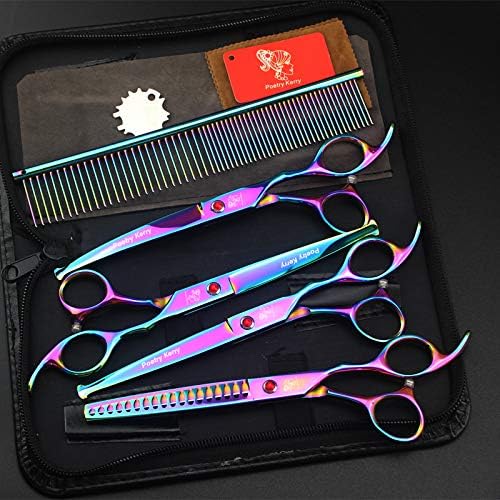high-end Professional pet Care 7.0 inch pet Scissors 440C Steel Color (Set1)