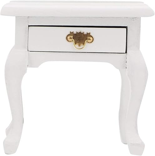 Mesita de noche en miniatura para casa de muñecas, mesa auxiliar de casa de muñecas, 1:12 para casa de muñecas, regalo para niños