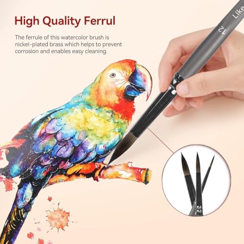 Image of Like It SilkyTouch Artist Paint Brush Set - 6-Piece Versatile Synthetic Brushes for Gouache, Acrylic, Watercolor&Oil Painting|Short Handle| Includes Round,Filbert,Dagger,Flat Shapes with Brush Holder