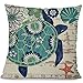 YZMY Zierkissenbezüge Dekorativer Kissenbezug Leinen 18"Blue Marine Style Octopus Matrosen Kissenbezug Sofa Dekorative Meeresschildkröte Werfen Kissenbezug-450 Mm * 450 Mm_18