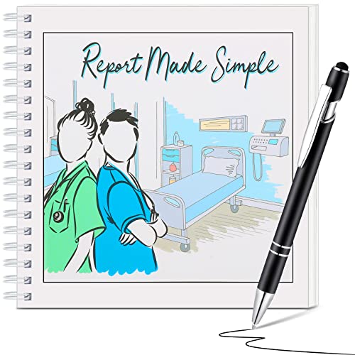 Nursing Report Set 1 Made Simple Nursing Report Sheets Rotebook and 1 Black Ink Metal Pen for Nurses Supplies Nursing Student Appreciation Journal Nursing Day Gifts (6 x 6 Inch)