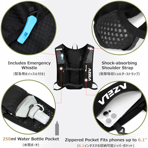 Image of Azarxis Running Water Bottles Flask BPA Free Leakproof Hydration Vest Packs Waist Belt Replacement for Triathlon Marathon Hiking Cycling Climbing Runner
