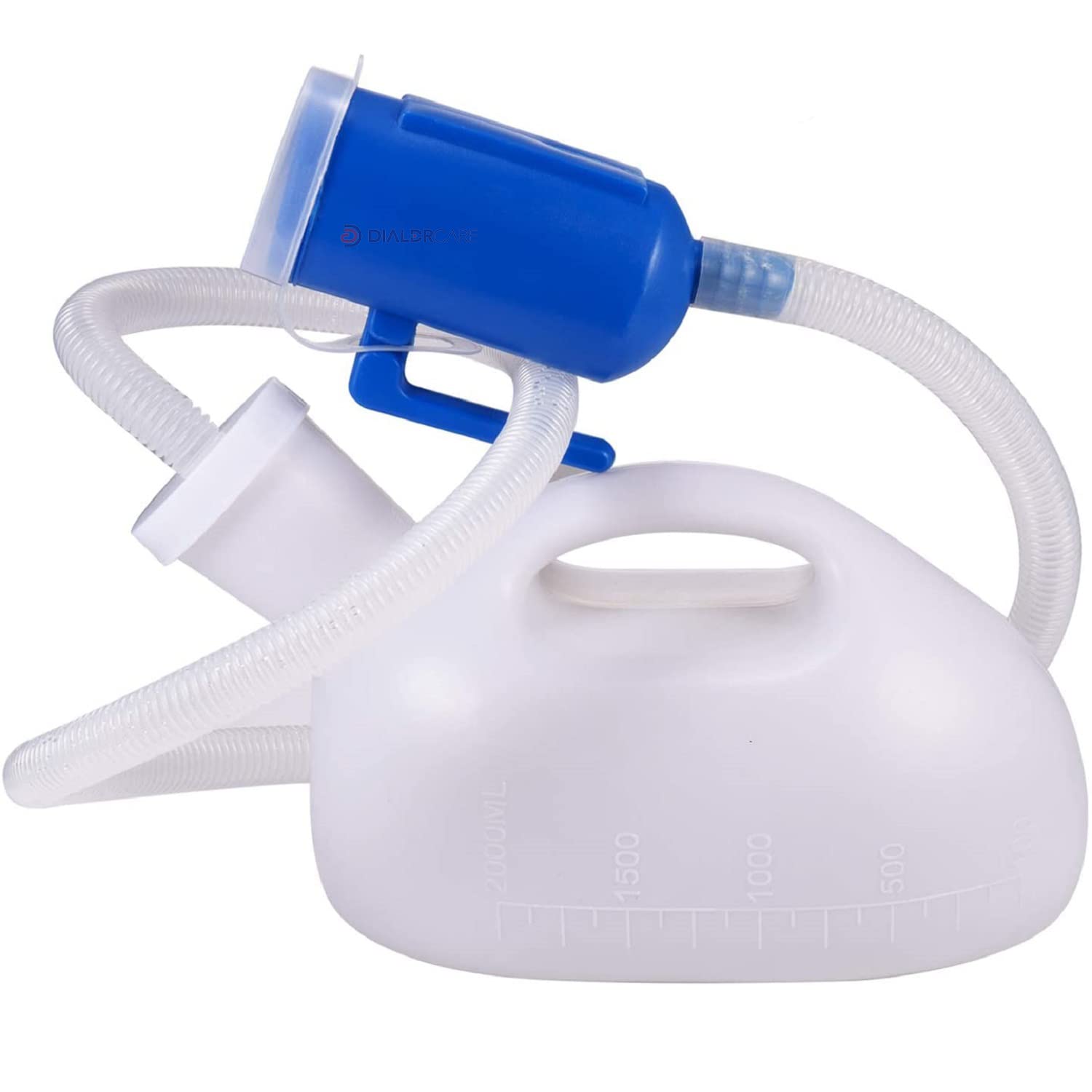 DIALDRCARE Portable Reusable Urinal for Men 2000ML Emergency Urine Collection for Hospital Camping Car Travel (White)
