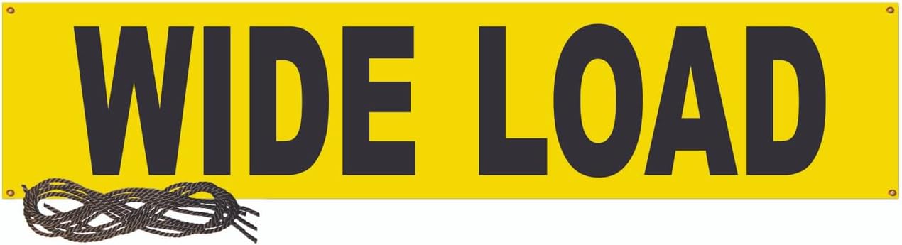 Ancra 49894-10 Banner Wide Load/Oversize Load 2-Sided Vinyl with Grommets, 18-Inch by 84-Inch, Yellow