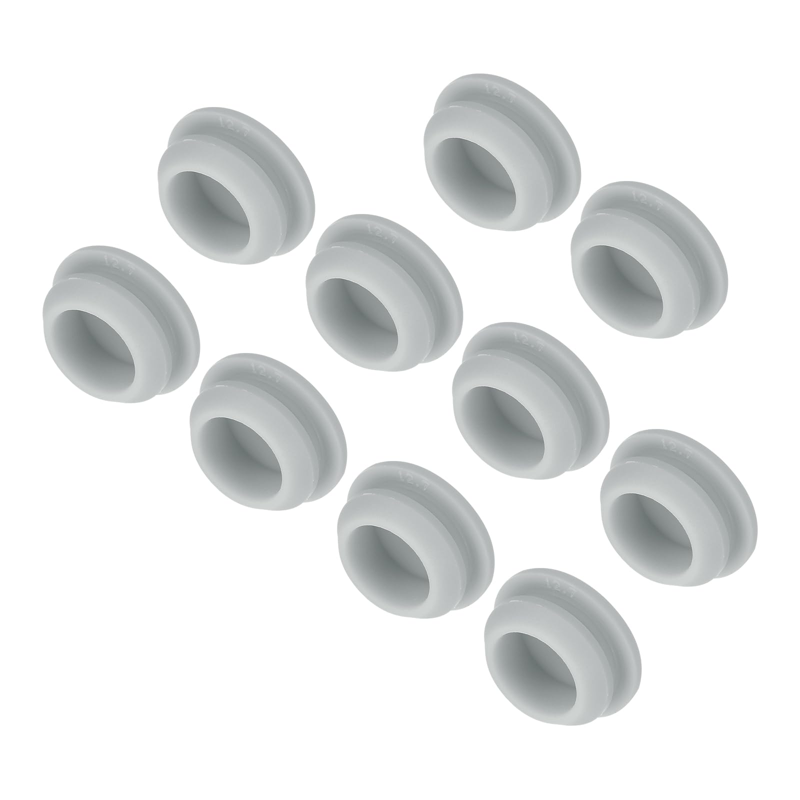 MECCANIXITY 10pcs Silicone Snap in Locking Hole Plugs,12.5mm/0.5 Inch Mounting Diameter Narrow Groove Width 2mm Panel Seal Cover Round for Kitchen Bulkheads Waterproof Sealing Plugs Grey