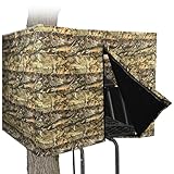 Tree Stand Blind Kit 138'' X 35.4'' Universal 2 Man Tree Stand Blinds For Deer Hunting Tree Stand Camouflage Silent Tree Stand Skirt Deer Ladder Stand Blind Kit Colorfast Treestand Blind Accessories