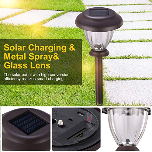 Sunwind Solar Pathway Lights Outdoor Waterproof Glass Landscape Lights 6-Pack Warm White Led For Garden,Path,Patio Yard,Walkway And Driveway (Bronze Metal) #TOP2