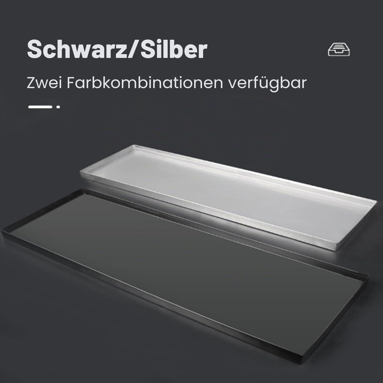 Ölauffangwanne, Edelstahl-Auffangwanne, Hundekäfig Wanne, Auslaufsichere Blumentopf-Wasserauffangwanne, für Waschmaschine, Mini-Kühlschrank, Klimaanlage(Silver,60x20x2cm/24x8x0.8in)