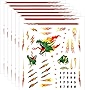 Frienda 6 Pieces Small Flame Decals Stickers Car Fire Breather Decals Waterproof Transfer Stickers for Motorcycle Helmet, 6 x 7 Inch