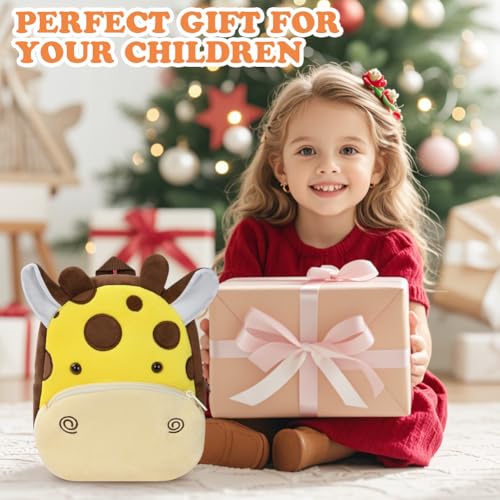 Aomig Plüsch Rucksack Kindergartenrucksack Kleinkind Rucksack Kindergarten Schultasche für Jungen Mädchen Kinder Tierischer Kinderrucksack Tier Cartoon Mini Tasche Kinder Rucksack 2-6 Jahre (Giraffe)