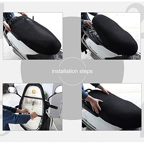 Funda de asiento moto de tela malla resistente para cojín de scooter 6