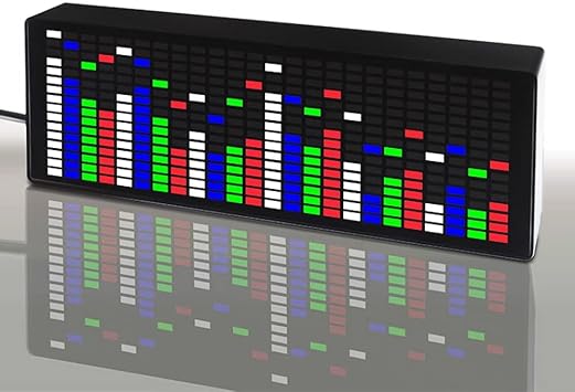 Audio Spectrum Analyzer Display Clock 12h/24h Alarm Clock 1624 Segment Rhythm Colorful LED Music Spectrum for car Game Room