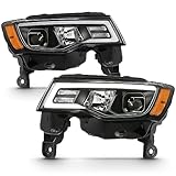 ANZO USA JEEP GRAND CHEROKEE 17-22 PROJECTOR SWITCHBACK LED PLANK STYLE HEADLIGHTS...