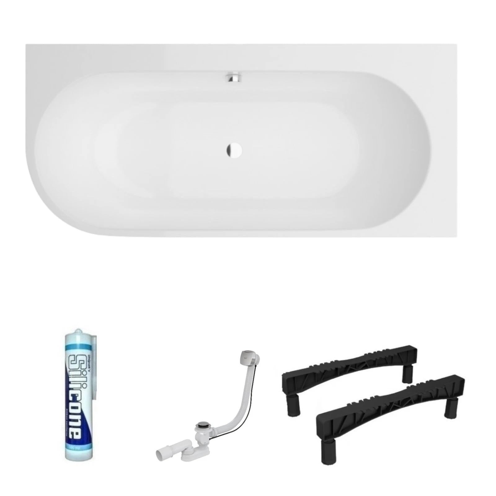 ECOLAM Wanna 170 x 75 cm prawa Oceana wanna narożna wanna narożna akrylowa
