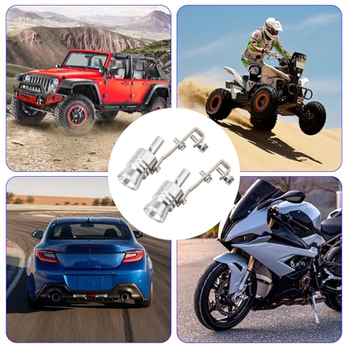 2 Stück Auspuff Sound Booster, Aluminiumlegierung Auto Turbo Sound Auspuff, Turbo Sound Simulator Pfeife, Autos Endrohr Schalldämpfer Für Alle Fahrzeuge Modelle (Silber, M)