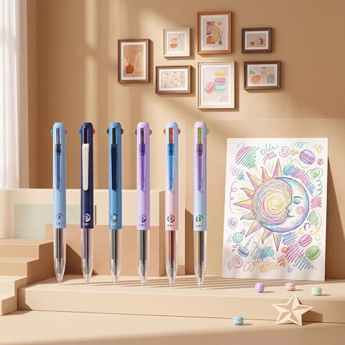 Set de 6 bolígrafos retráctiles multicolor 0.5 mm miniatura 7