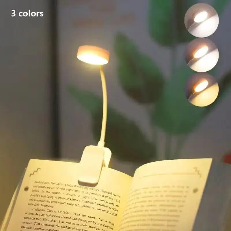 Rechargeable LED Book Light for Reading in Bed: 3 Color Temperatures Clip-on Reading Lamp with Flexible Gooseneck, Handbag with Sensor, Portable Night Light for Travel — view 2