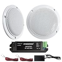 STUDIOFINIX 4-Zoll-wasserdichte Marine-Bluetooth-Ceiling-Speakers für Bad, Küche, Home, Outdoor, Campers, Golfwagen, Boot mit Flush-Mount-Montage