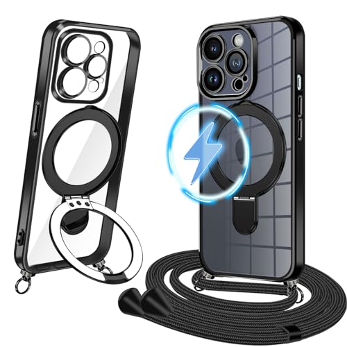 UYMO Chaîne De Téléphone Portable - Coque Avec Bande Pour IPhone 14 Pro 6,1" - Avec 2