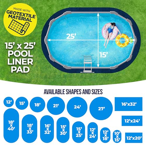 Shop Square 15-Foot-by-25-Foot Oval Pool Liner Pad for Above Ground Pools, Puncture Protection, Extend Liner Life, Durable Geotextile Material by Shop Square - Used condition - Image 4