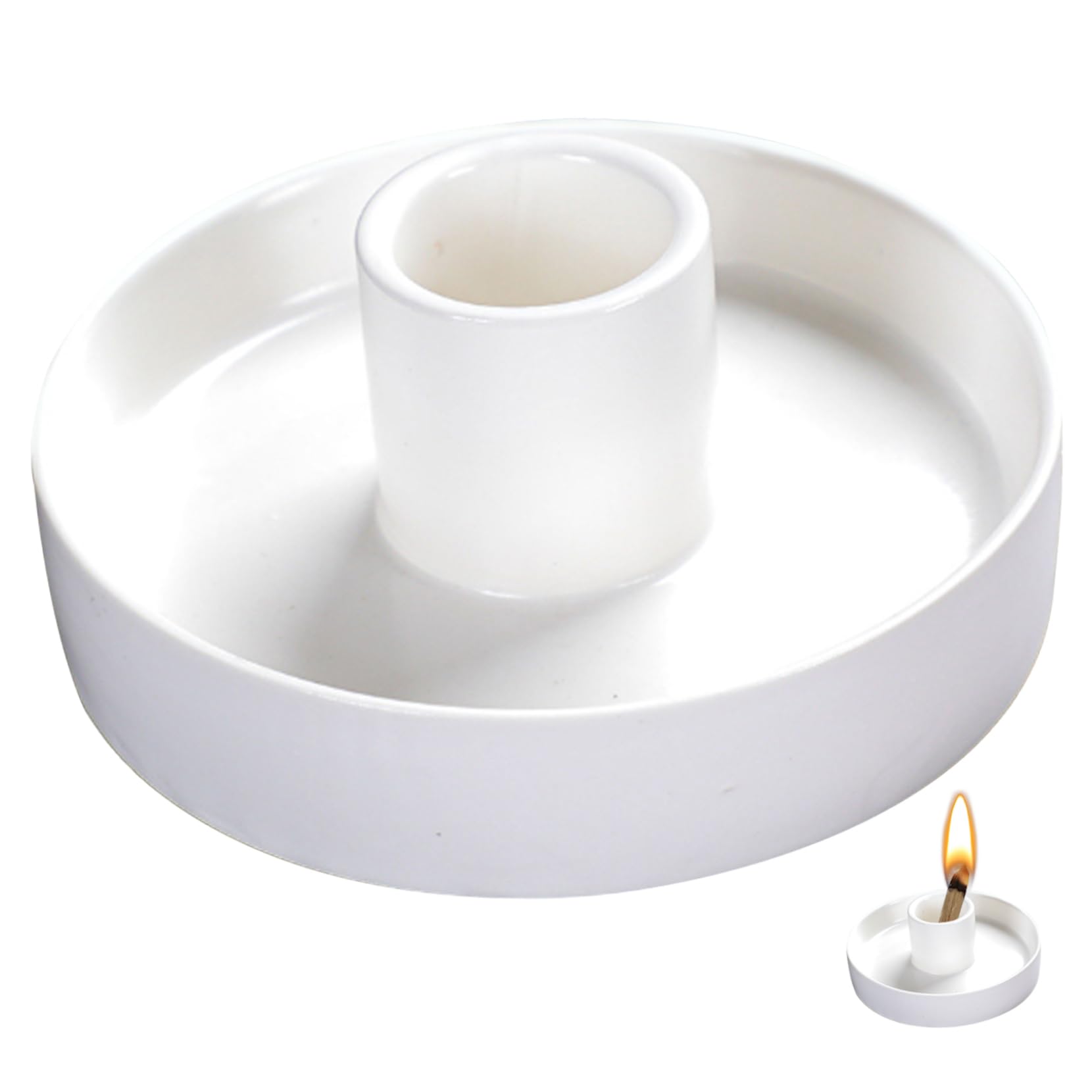 Ceramic Smudge Bowl Incense Burner – 3-in-1 Holder For Sage, Incense & Candles, 4.1 Inch