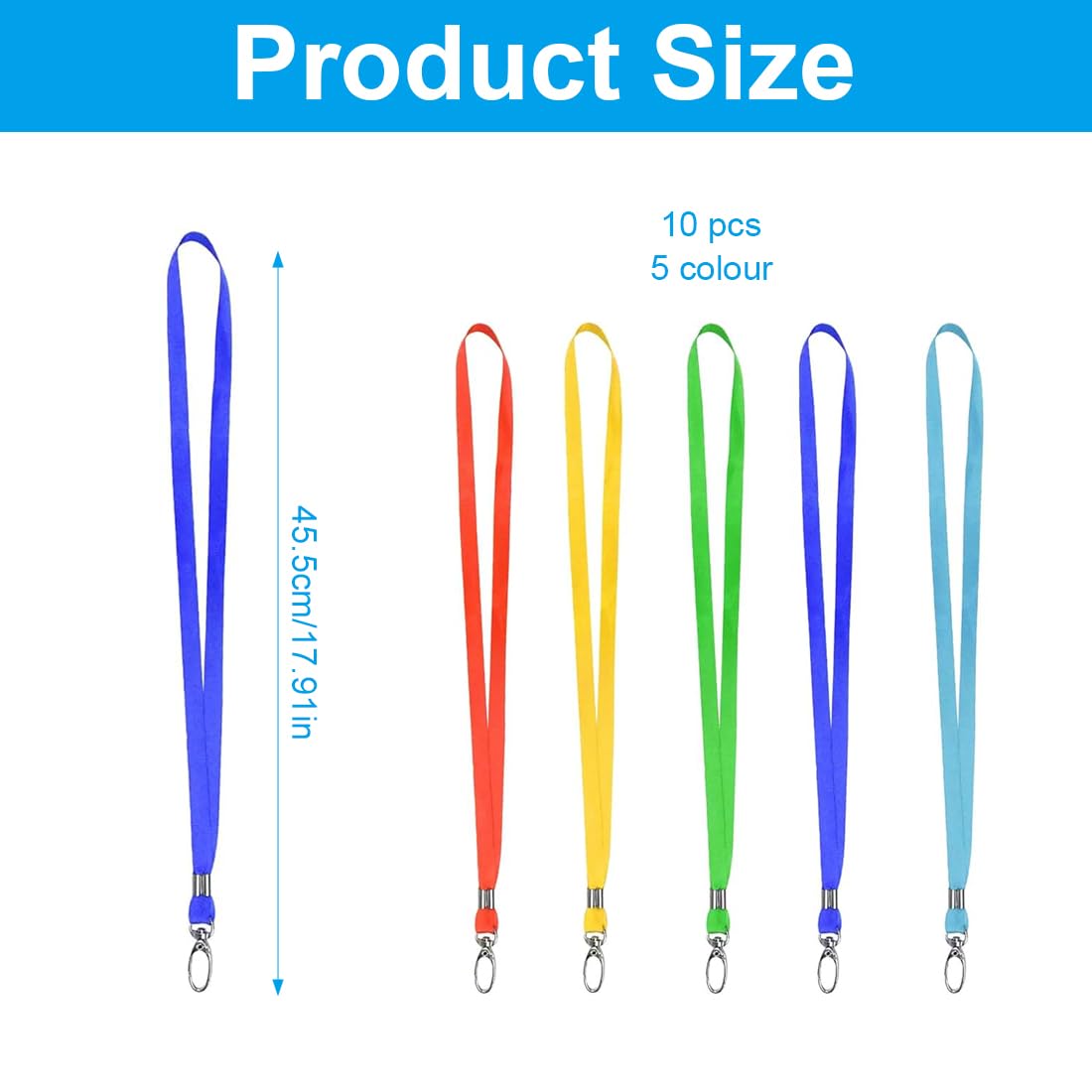 10 Lacci Portabadge Colorati Con Moschettone - Per Carte ID, Chiavi E Telefoni - Foto 13