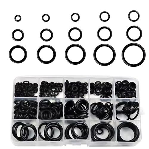 Compact O Rings Kit, Reusable Rubber Gasket Seal Assortment, Sturdy Washer Set 225 pezzi 18 dimensioni per la riparazione automatica Plumbing Industrial Household Use