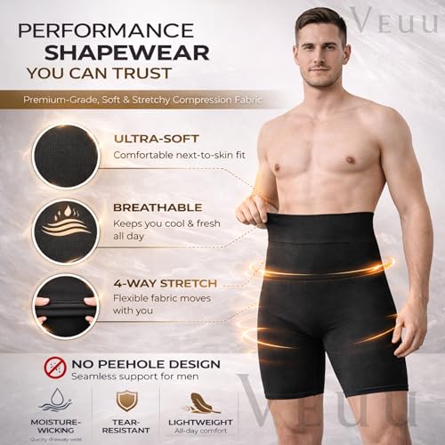 Image of Tummy Tucker Men Shapewear Compression Vest for Tummy Control - Seamless Slimming Body Shaper for Men, Waist Trainer Compression Undershirt for Gym, Office