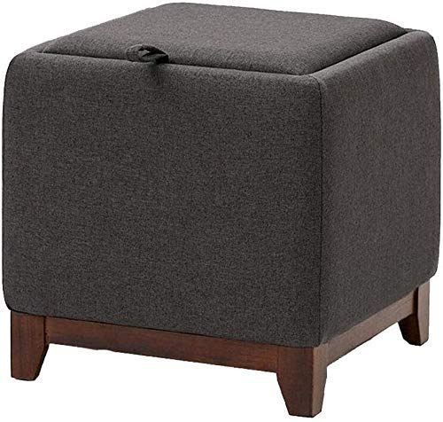 Tabouret de canapé en lin gris foncé pour ranger et soulager les pieds las