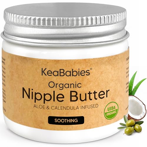 Image of Organic Nipple Butter for Cracked, Sore, Relief - Nursing Nipple Cream Safe for Breastfeeding, 100% Natural Clean Breast Cream, Non Lanolin Balm, Mom Postpartum Breastfeeding Essentials,2oz (Soothing)