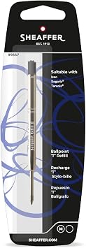 Sheaffer Ballpoint Refill T Style - Black Medium Blister Card fits Sagaris, Taranis & Stylus