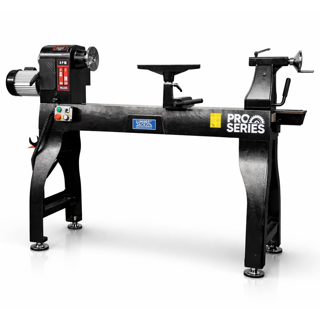 Lumber Jack Black Lumberjack Pro Digital Variable Speed Wood Lathe, 2200W, Delta Inverter