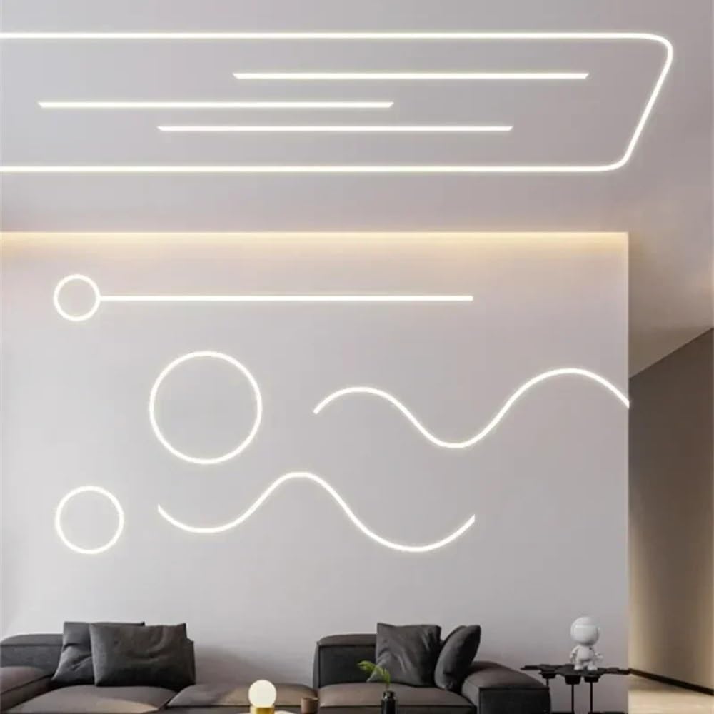 Tubo De Neón, Tubo De Cuerda De Neón LED Empotrado, Tira De LED Flexible De Silicona Impermeable Extraíble, Lámparas De Jardín Cuadradas, Baño Al Aire Libre, Decoración Del Hogar, Blanco(A-12x12mm,4me