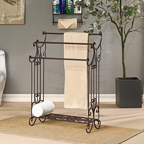 Standing Towel Rack Stand 3 Tiers Freestanding Metal Towel Racks For Bath Hand Towel Rack Stand For Bathroom Bedroom Laundry Room Kitchen Hotel #TOP1