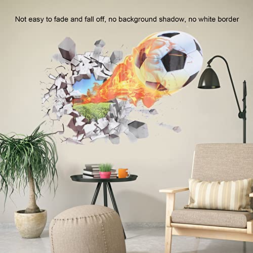 3 Dimensional Soccer Wall Wall Sticker, Self Adhesive Wall Sticker Sticker, Football Break Through T