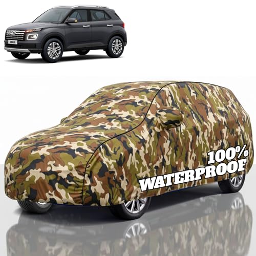 Image of Premium Polyester Car Cover Venue All-Weather Protection from Rain, Dust & Sun | UV Resistant Fabric | Full Body Secure Fit for Outdoor & Indoor Parking Jungle